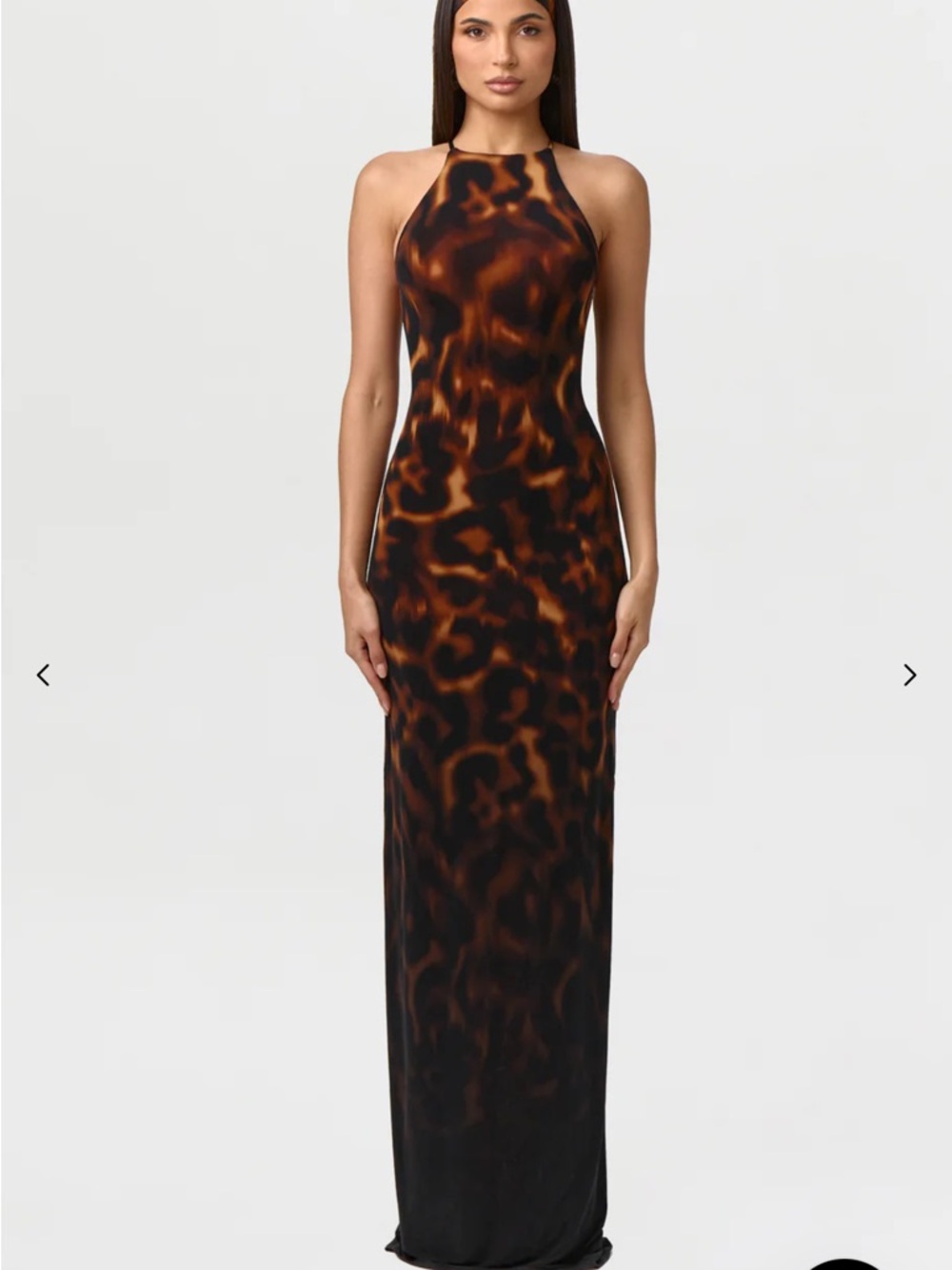 Naked Wardrobe BARE BODY TORTOISE MAXI DRESS Size M